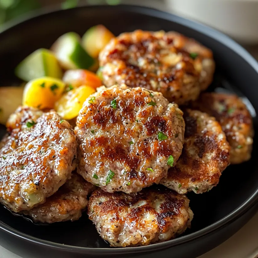 A plate of breakfast sausage patties.