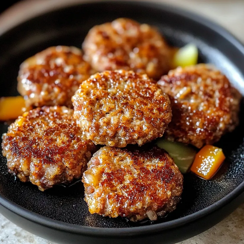A plate of breakfast sausage patties.
