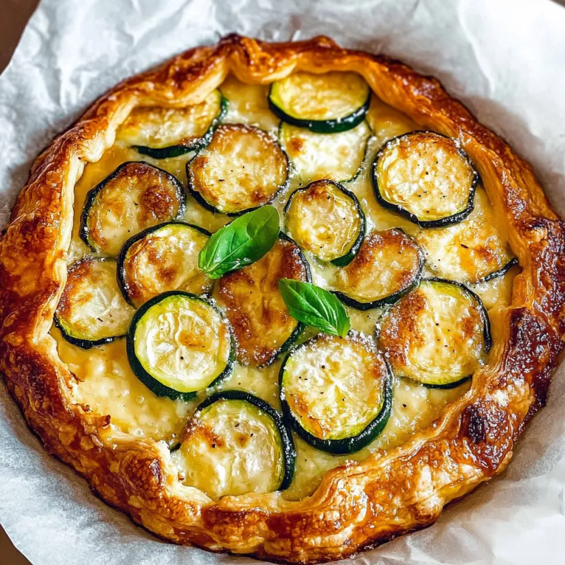 A zucchini ricotta galette on a paper towel.