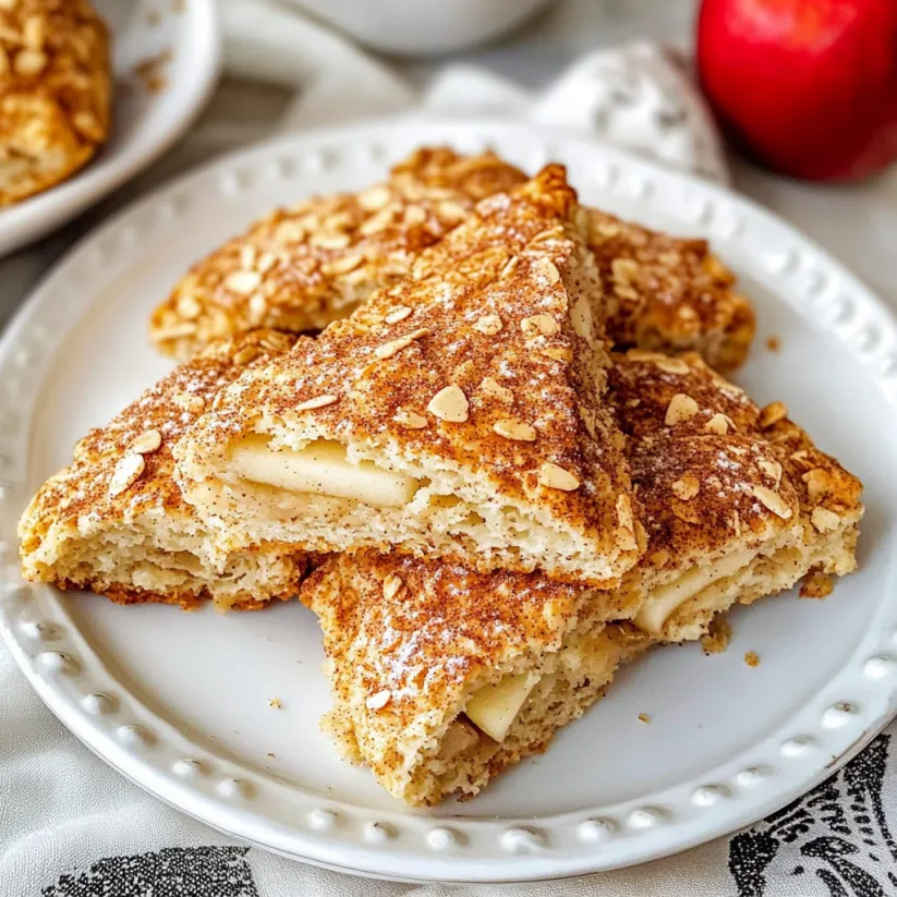 A plate of apple cinnamon scones.