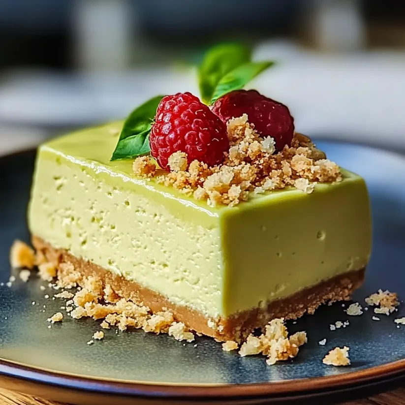 A slice of cheesecake with a raspberry on top.