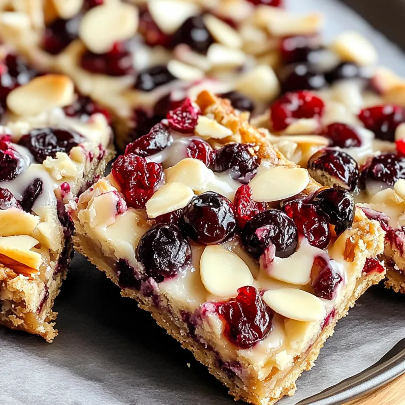 A slice of cranberry bliss bars.