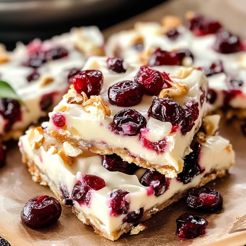 A close up of a dessert with cranberries and walnuts.