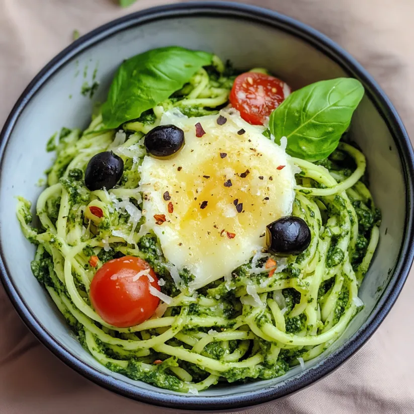 A bowl of pasta with tomatoes and basil.