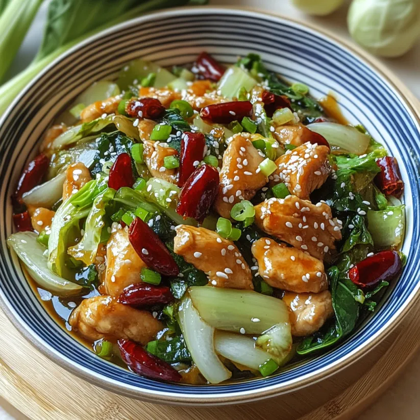 A bowl of Chinese chicken-cabbage stir fry.
