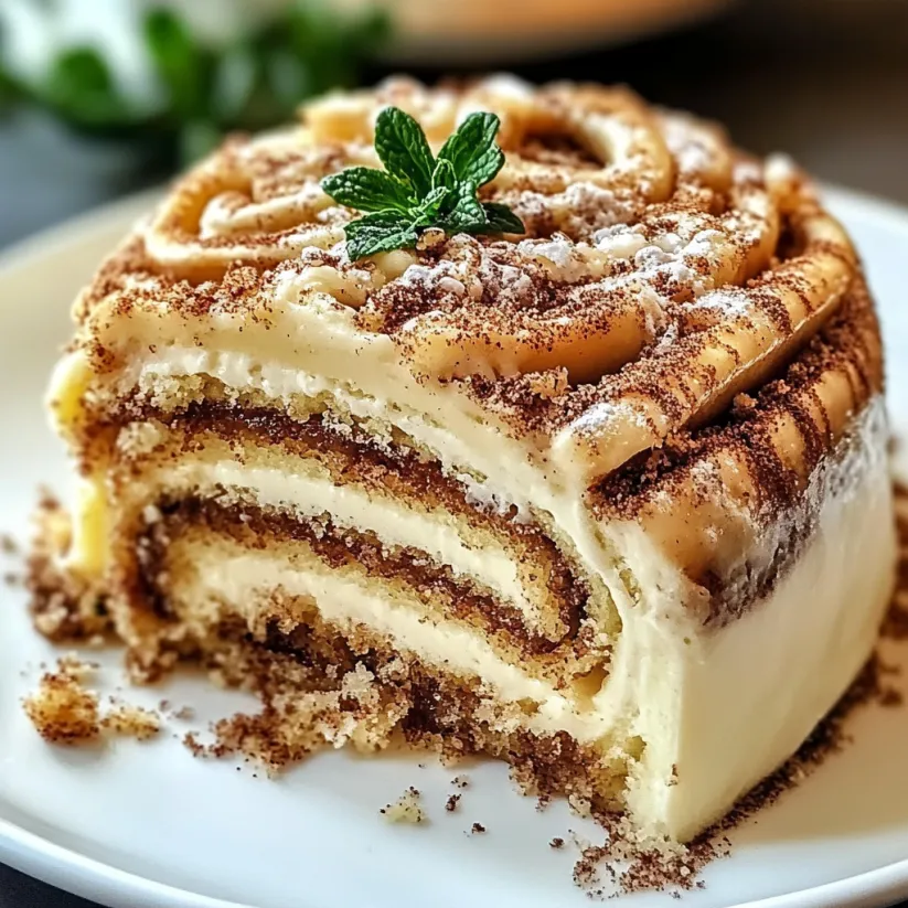 A slice of cake with a mint leaf on top.