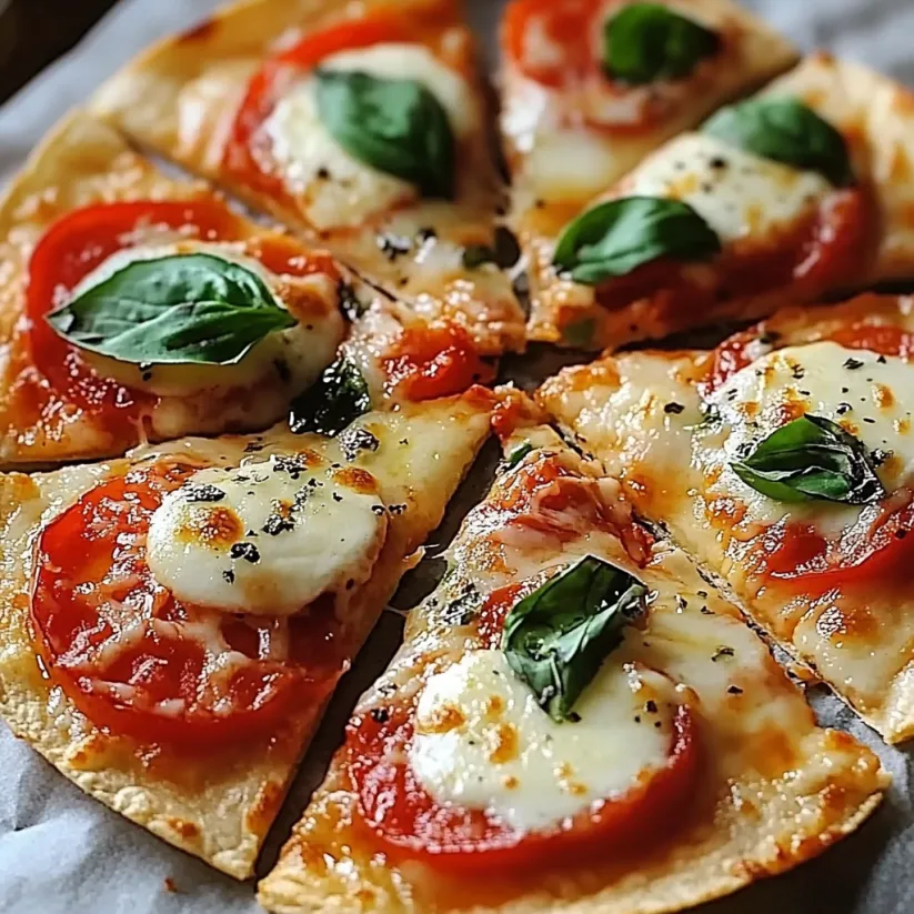A pizza with cheese and basil on top.