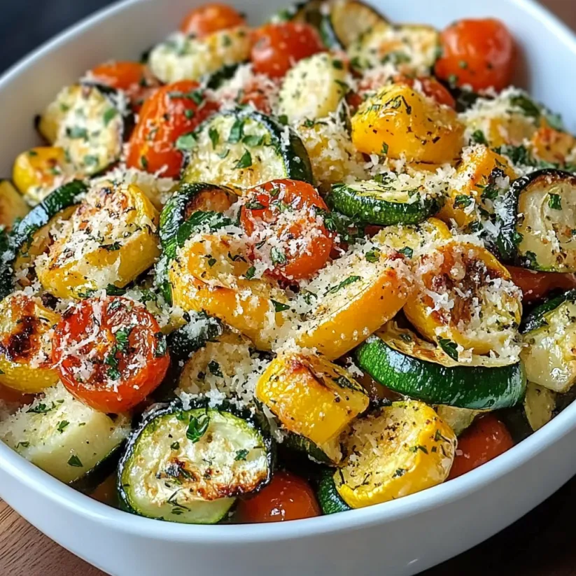 A bowl of vegetables with cheese on top.