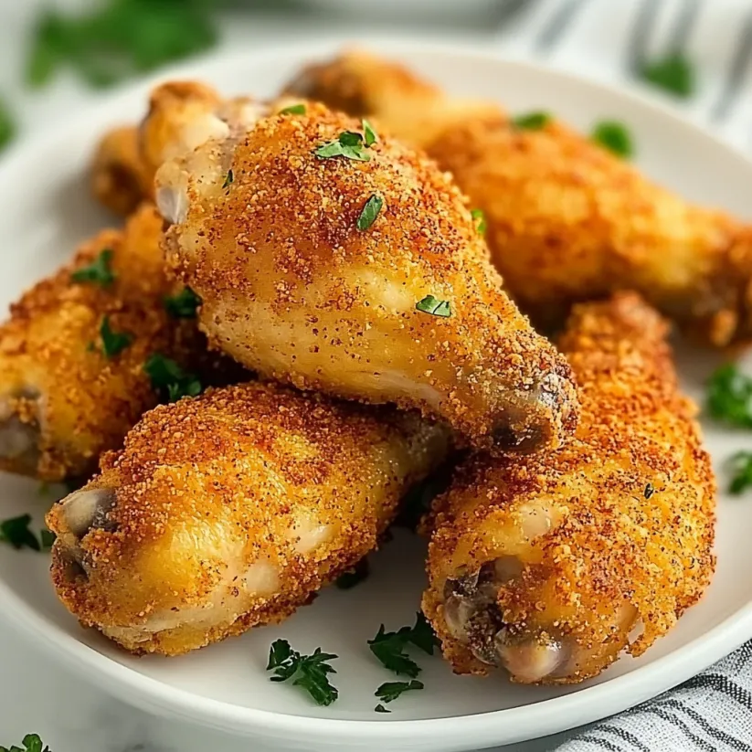 A plate of breaded chicken wings.