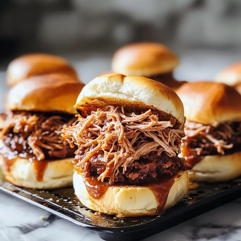 A plate of barbecue sandwiches.
