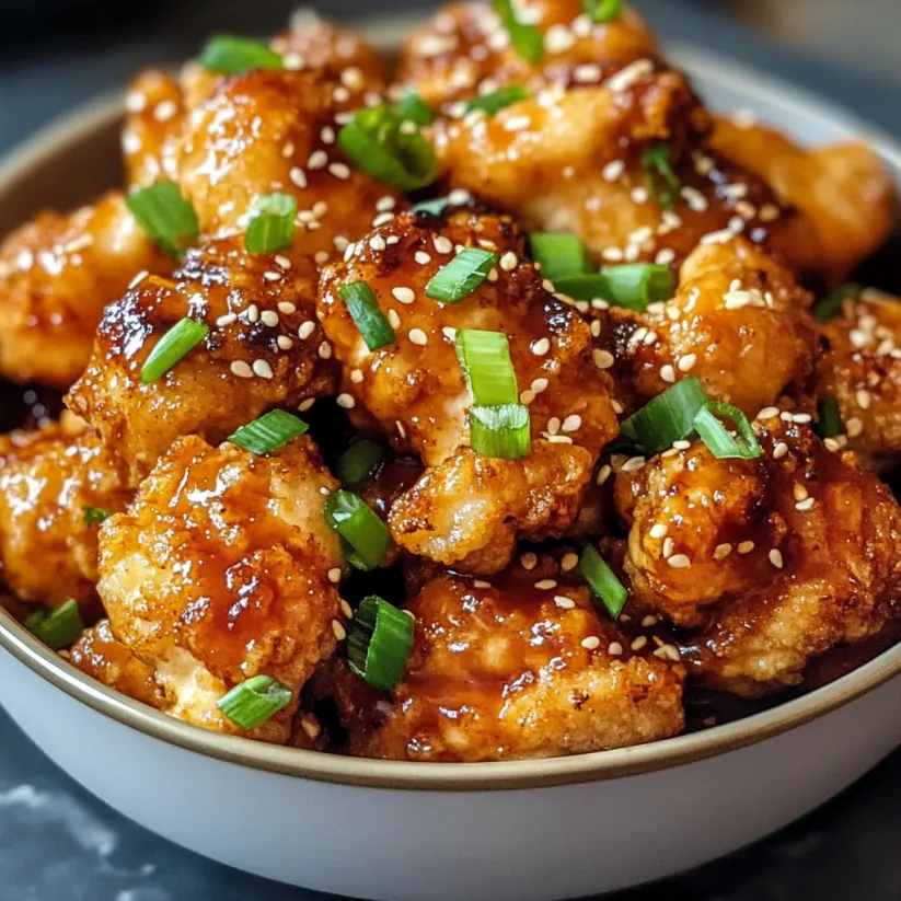 A bowl of chicken with sauce.