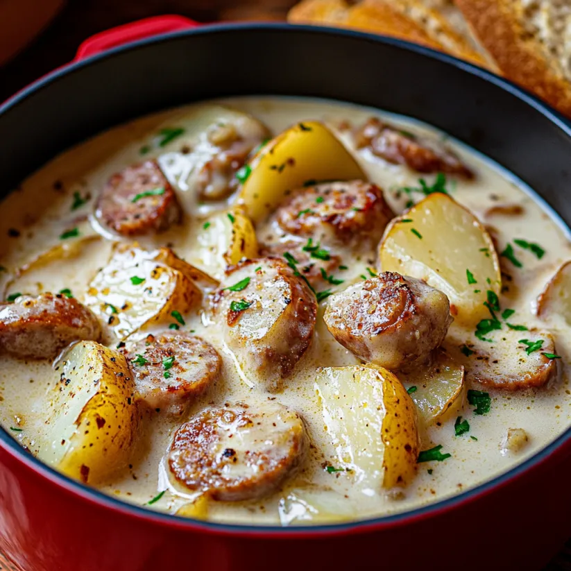 A bowl of creamy cajun potato soup.