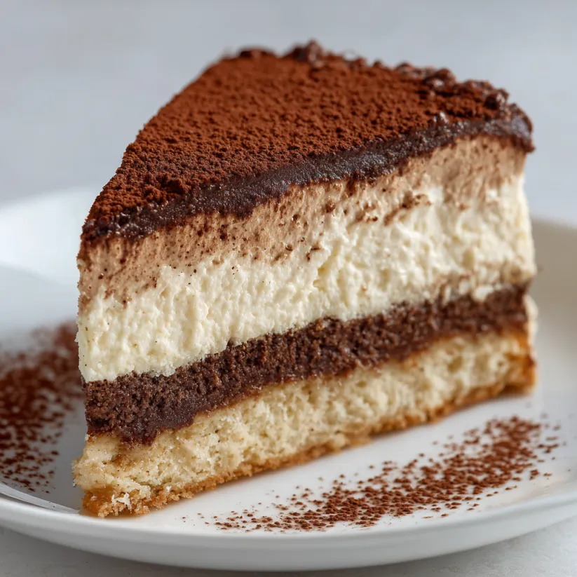 A slice of chocolate cake on a plate.