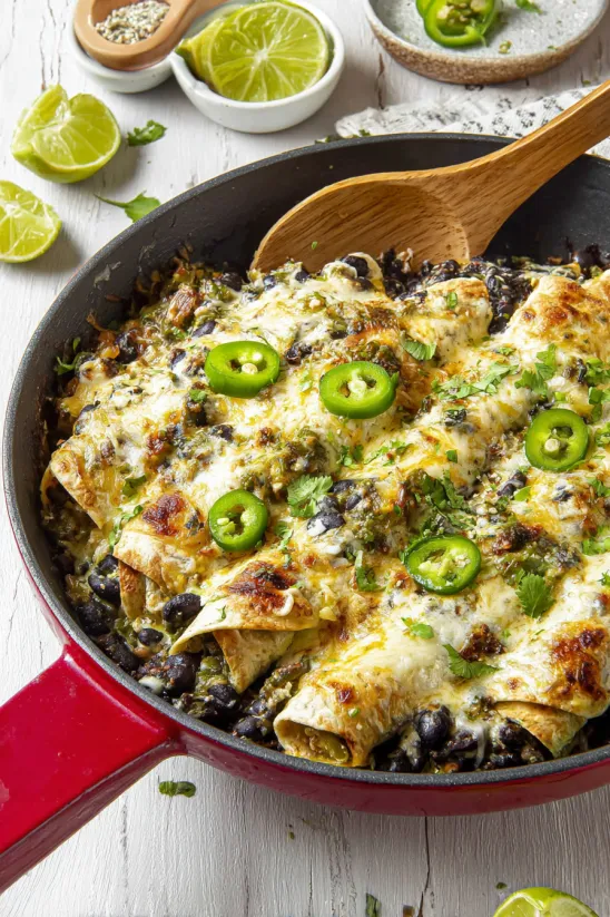 A delicious chicken enchilada casserole.