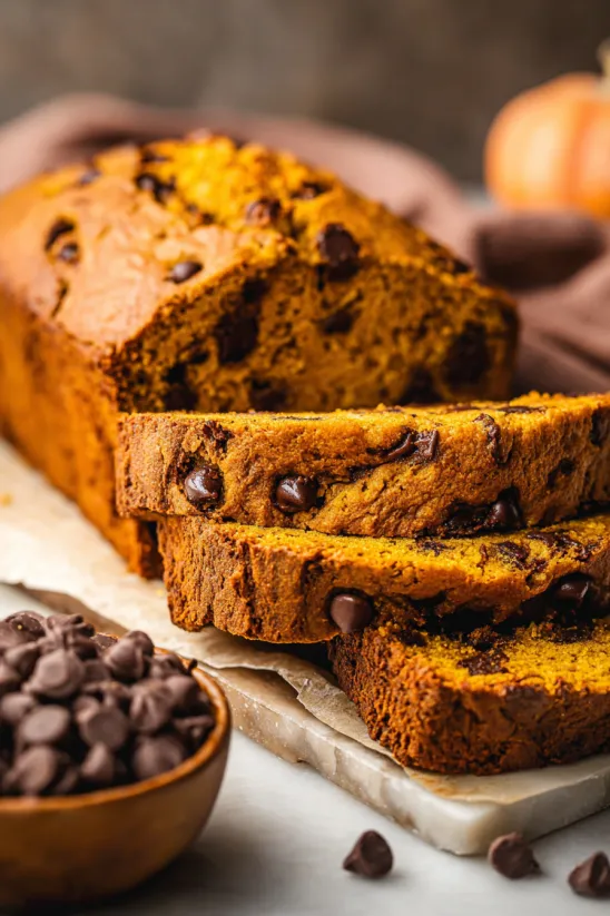 A loaf of bread with chocolate chips.