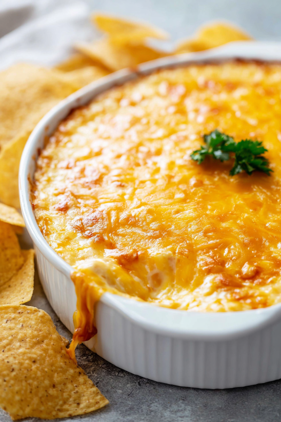 A bowl of warm bean dip with a green garnish.