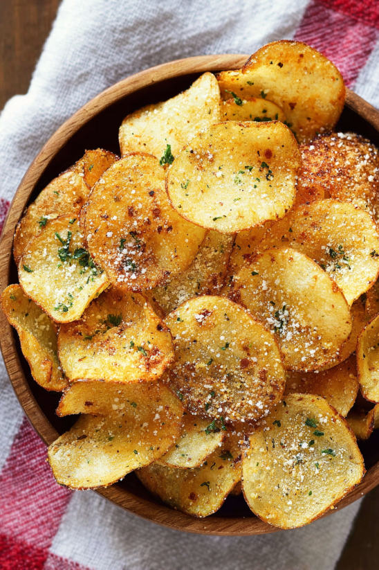 A bowl of fries with salt on top.