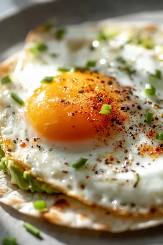 A fried egg on a piece of bread.