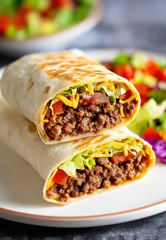 A burrito with lettuce and tomatoes.