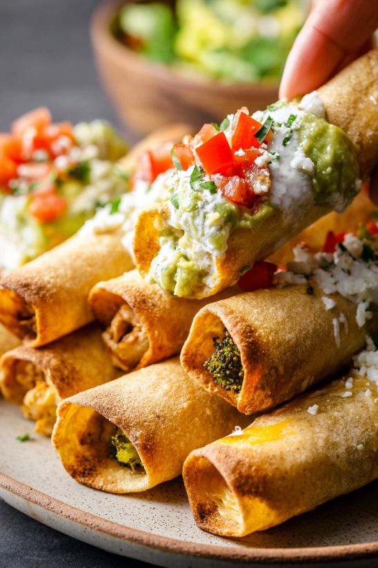 Air Fryer Chicken Taquitos.