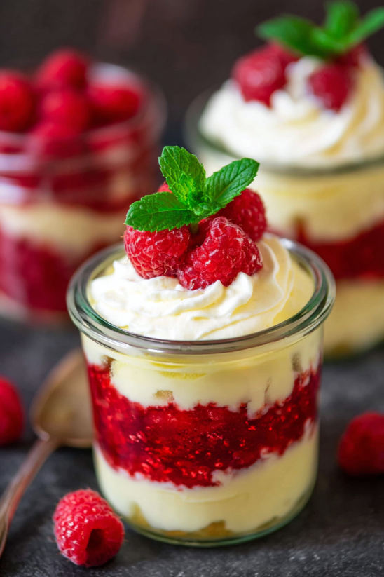 A cup of lemon raspberry fluff.
