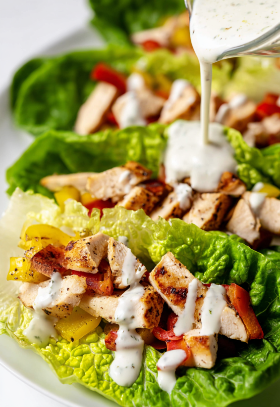 Chicken Bacon Ranch Lettuce Wraps.