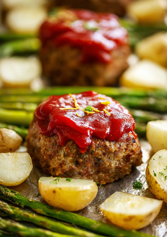 A meatball with tomato sauce on top.
