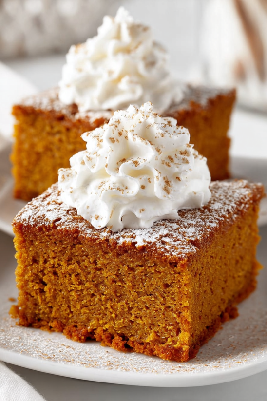 A slice of gingerbread with white icing on top.