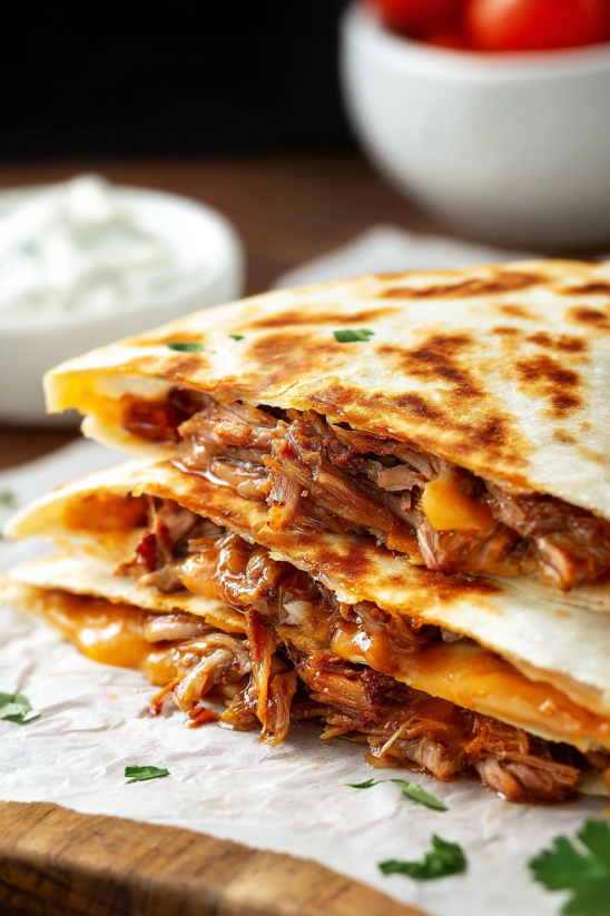 A sandwich with meat and cheese on a white plate.
