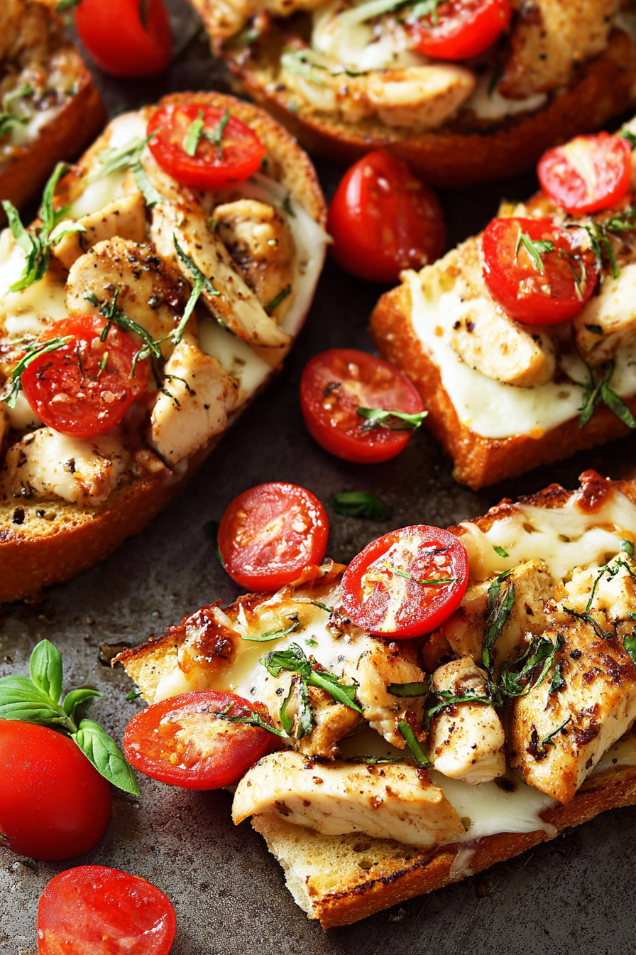 Chicken Caprese Garlic Bread.