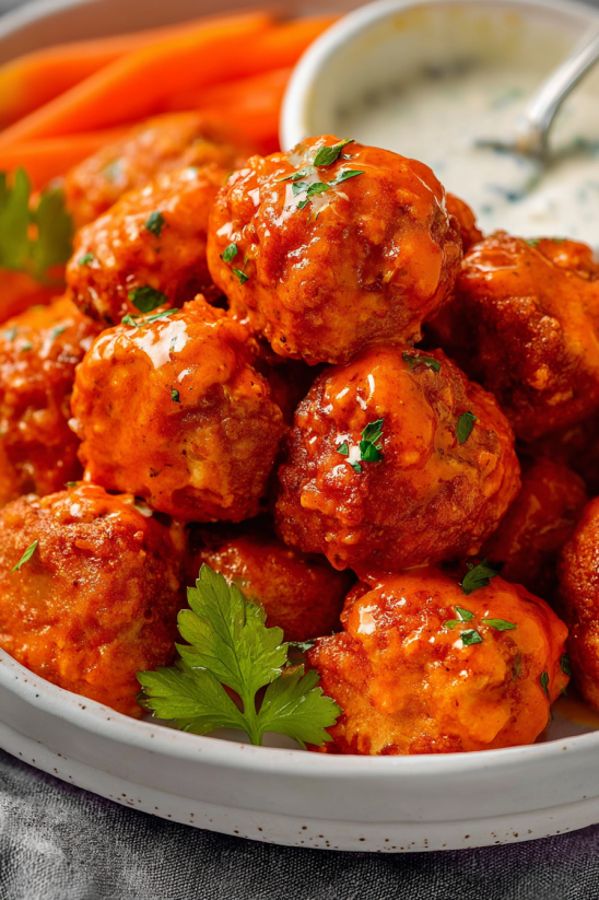 A bowl of chicken wings with sauce.