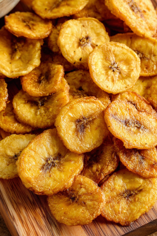 A bunch of bananas on a table.