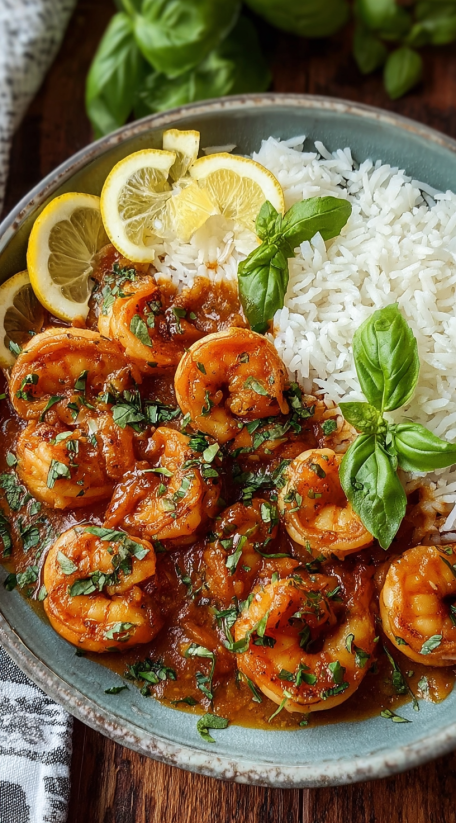 A bowl of shrimp and rice.