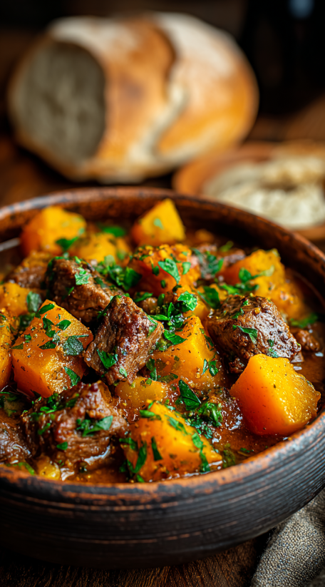 A bowl of meat and vegetables.