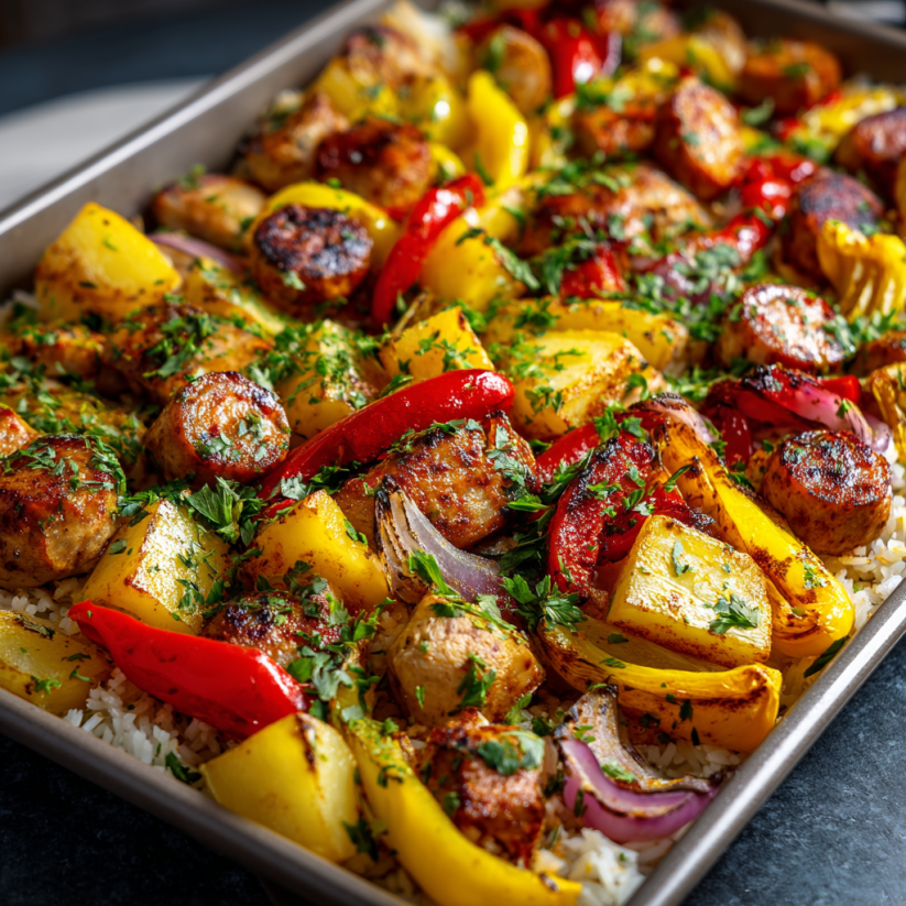 A pan of food with a variety of vegetables.