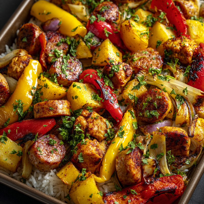 A dish of meat and vegetables.