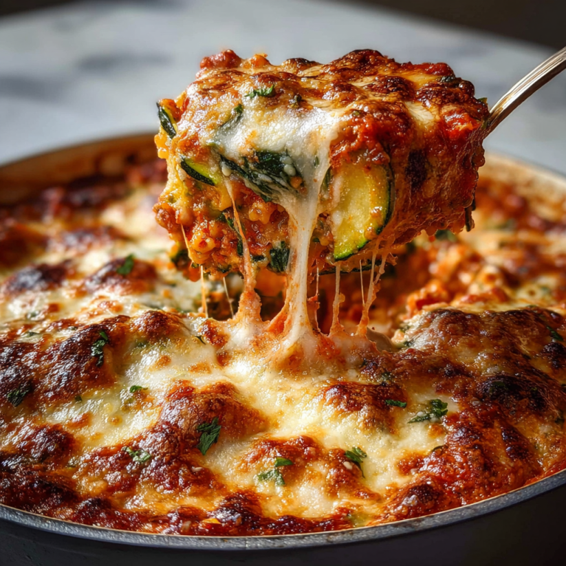 A slice of cheesy zucchini ricotta bake.