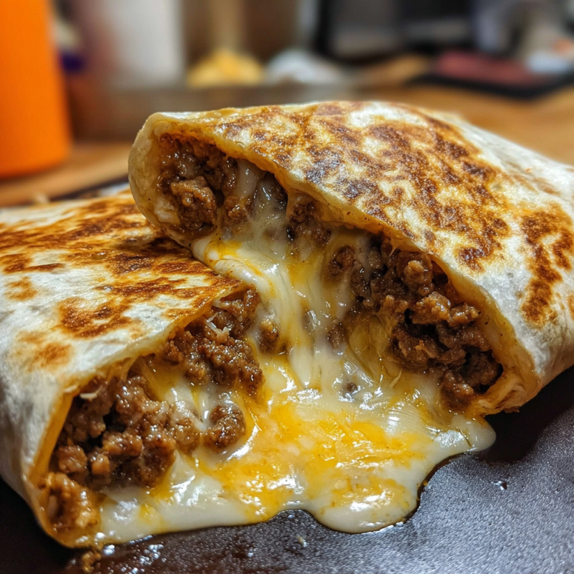 A cheesy grilled cheese burrito.
