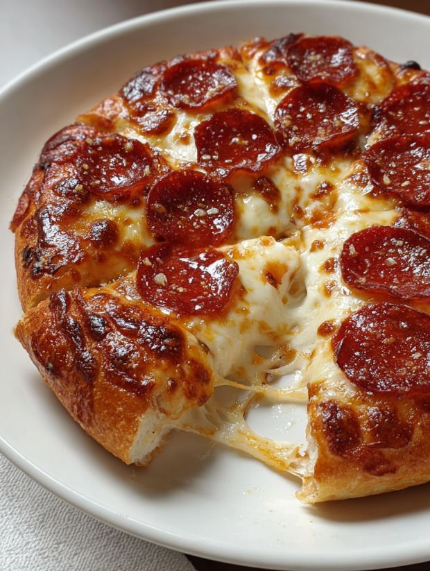 A slice of pepperoni pizza with cheese.