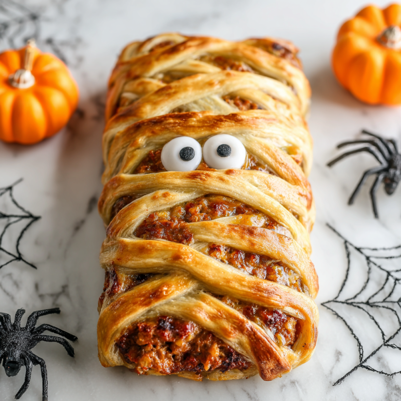 A pastry with eyes and a mouth on it.
