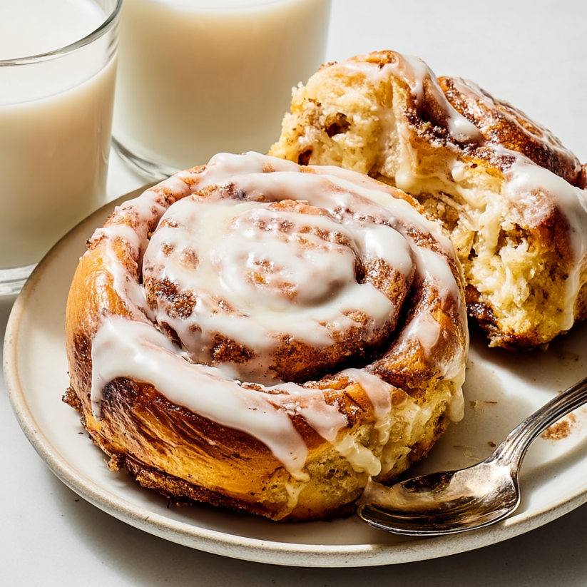 A cinnamon roll ice cream sandwich.