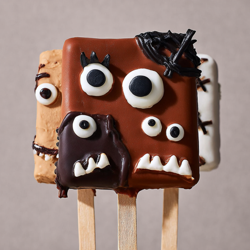 A chocolate dessert with a face on it.