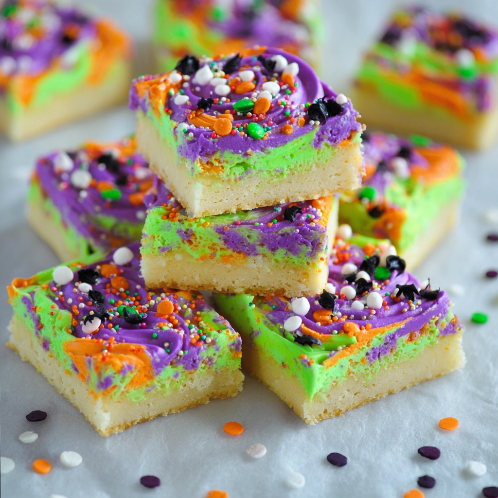 Halloween sugar cookie bars.