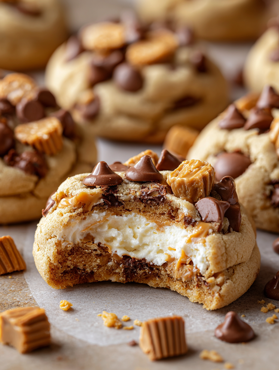 A close up of a cookie with chocolate and white frosting.