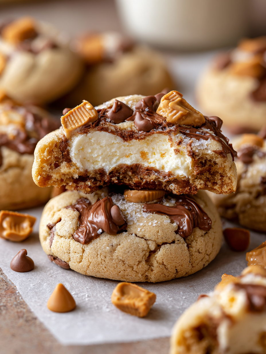 Gooey Reese's Cheesecake Cookies.