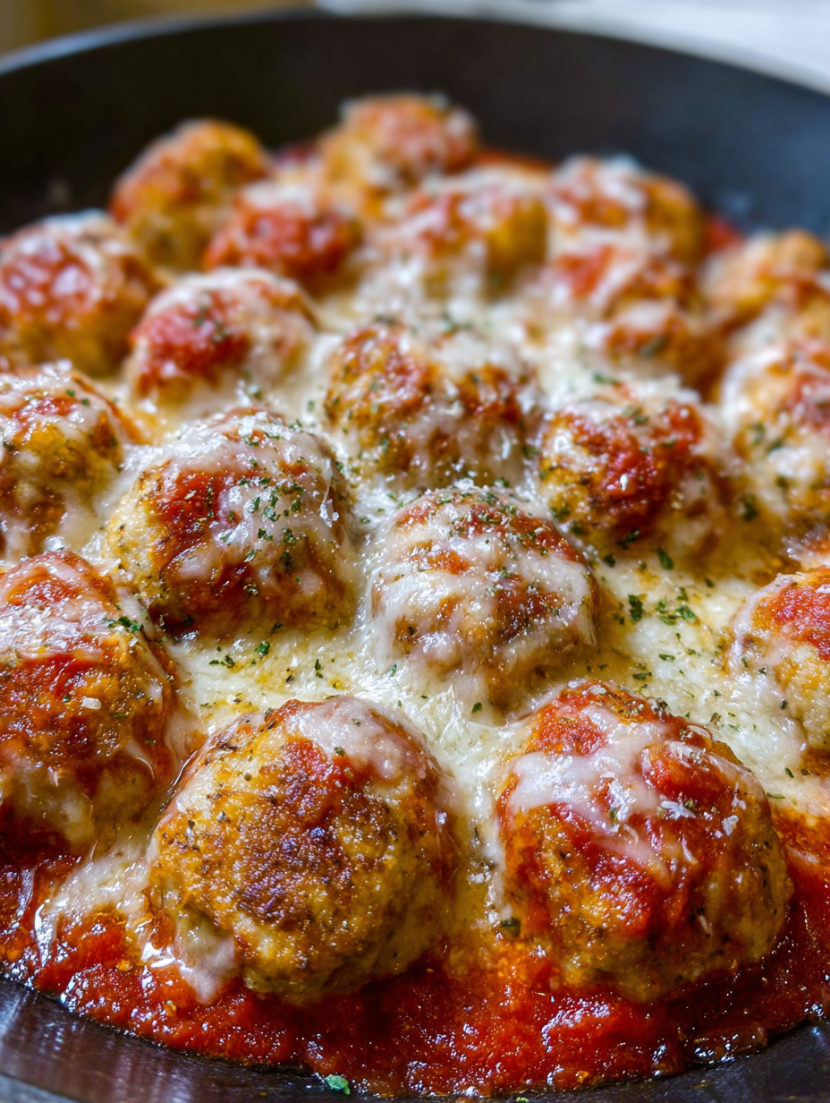 A plate of chicken Parmesan meatballs.