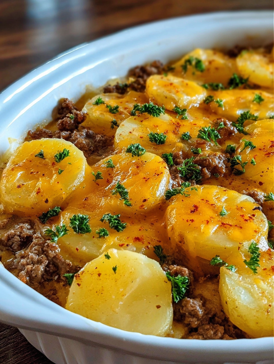 A delicious ground beef hobo casserole made easy.