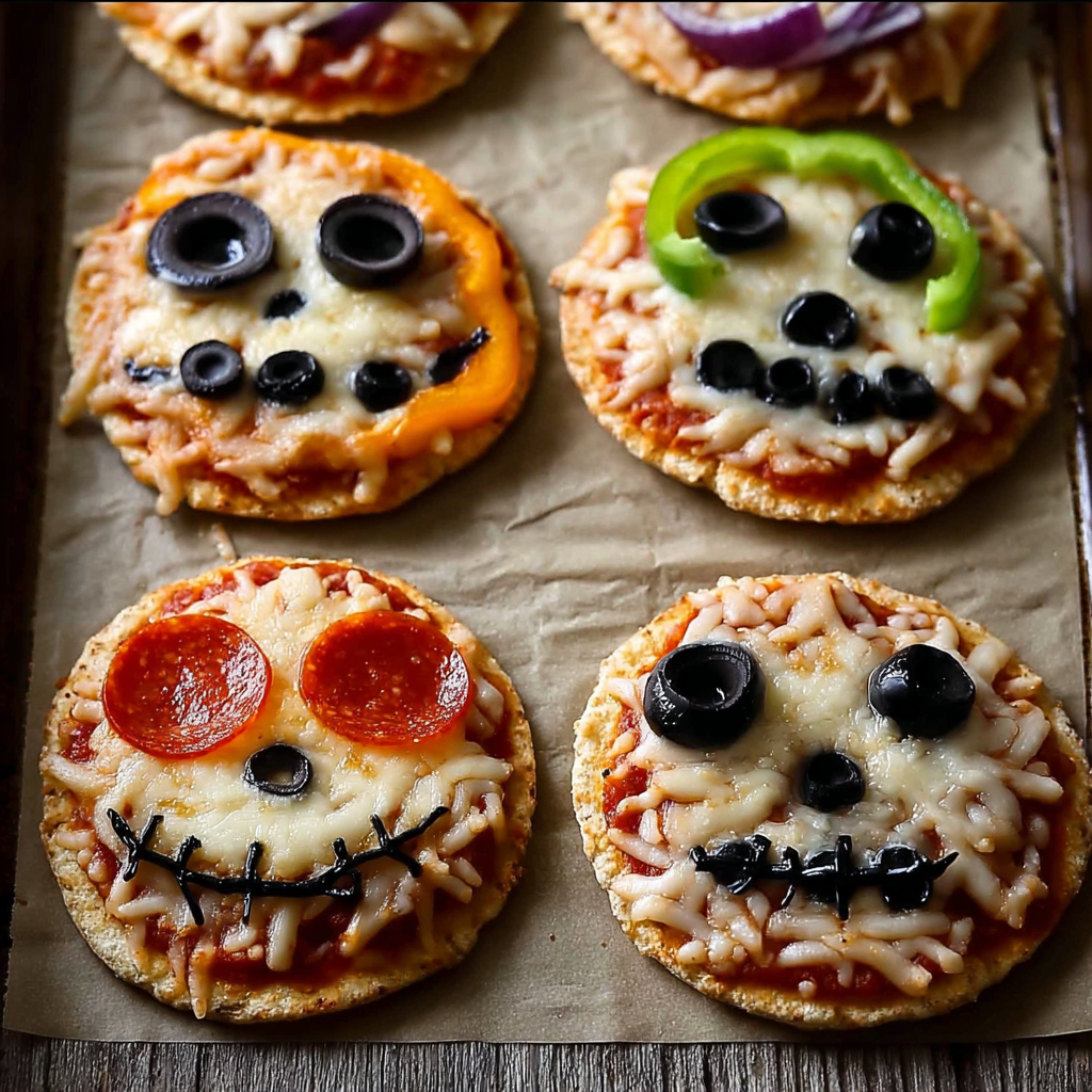 Halloween Mini Pizzas.