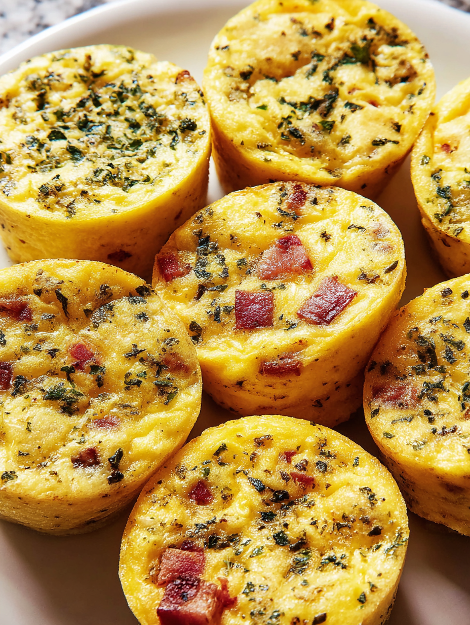 A plate of 6 egg bites.