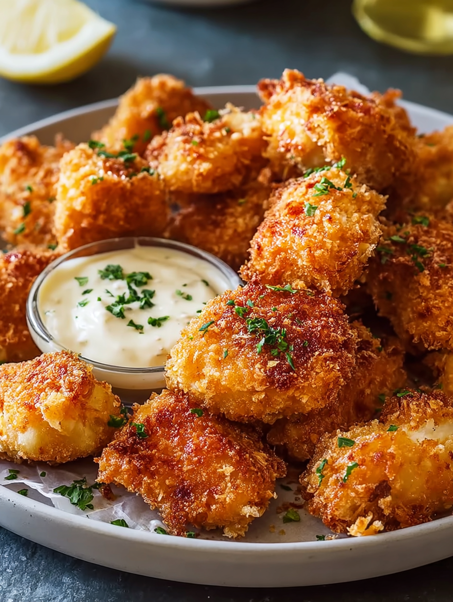 A plate of melt-in-your-mouth chicken bites.